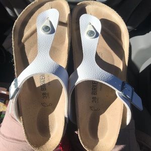White Gizeh Birkenstocks